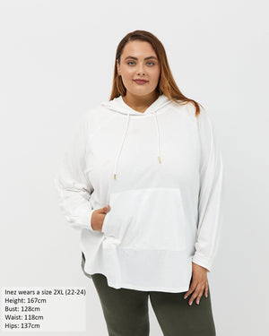 Chelle Long Sleeve Hoodie - White T-shirt Avila the label 2XL (22-24) 