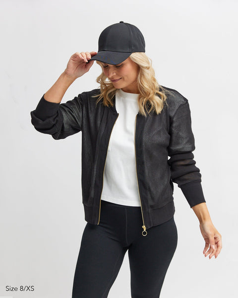 Amara Mesh Bomber Jacket Black Avila the label