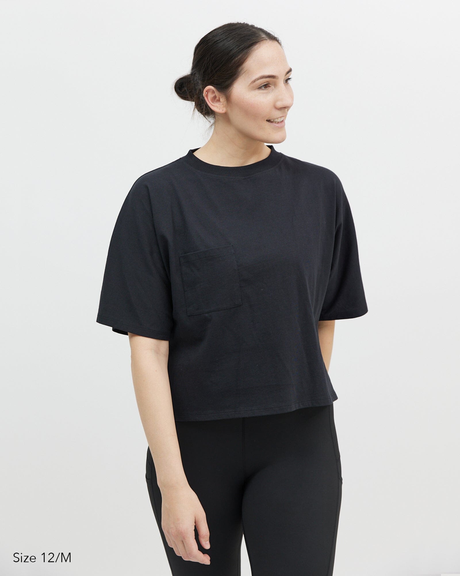 Elm Crop Tee - Black T-shirt Avila the label 12/M 