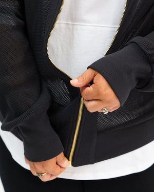 Amara Mesh Bomber Jacket - Black Pullover Avila the label 