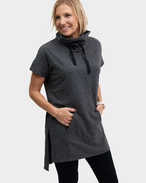 Elara Cowl Top - Charcoal Pants Avila the label 