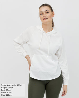 Chelle Long Sleeve Hoodie - White T-shirt Avila the label M (12-14) 