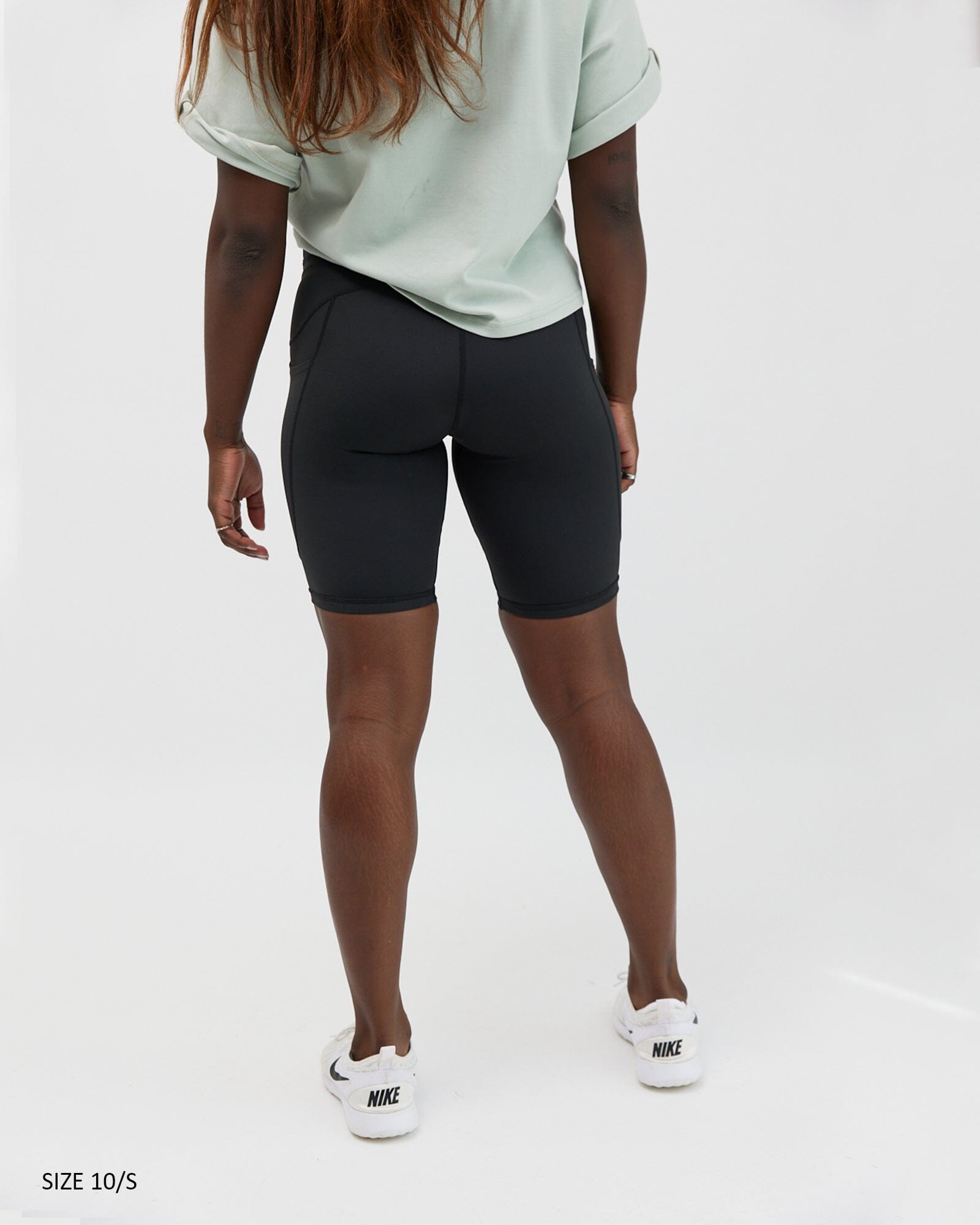 Women Cotton High Waist Active Bermuda Bike Short Leggings 10 Length  (Black, Small) at  Women's Clothing store