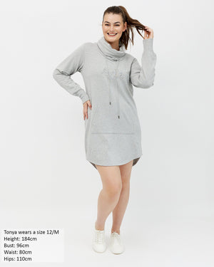 Isla cowl neck dress - light grey Dress Avila the label 12/M 