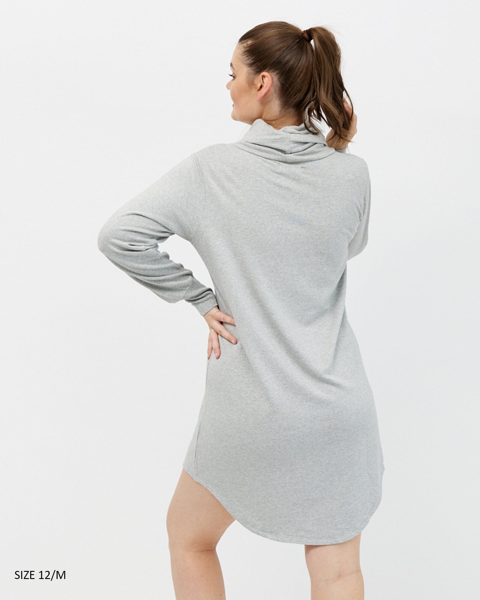 isla cowl neck dress in silver black Isla Cowl Neck Dress