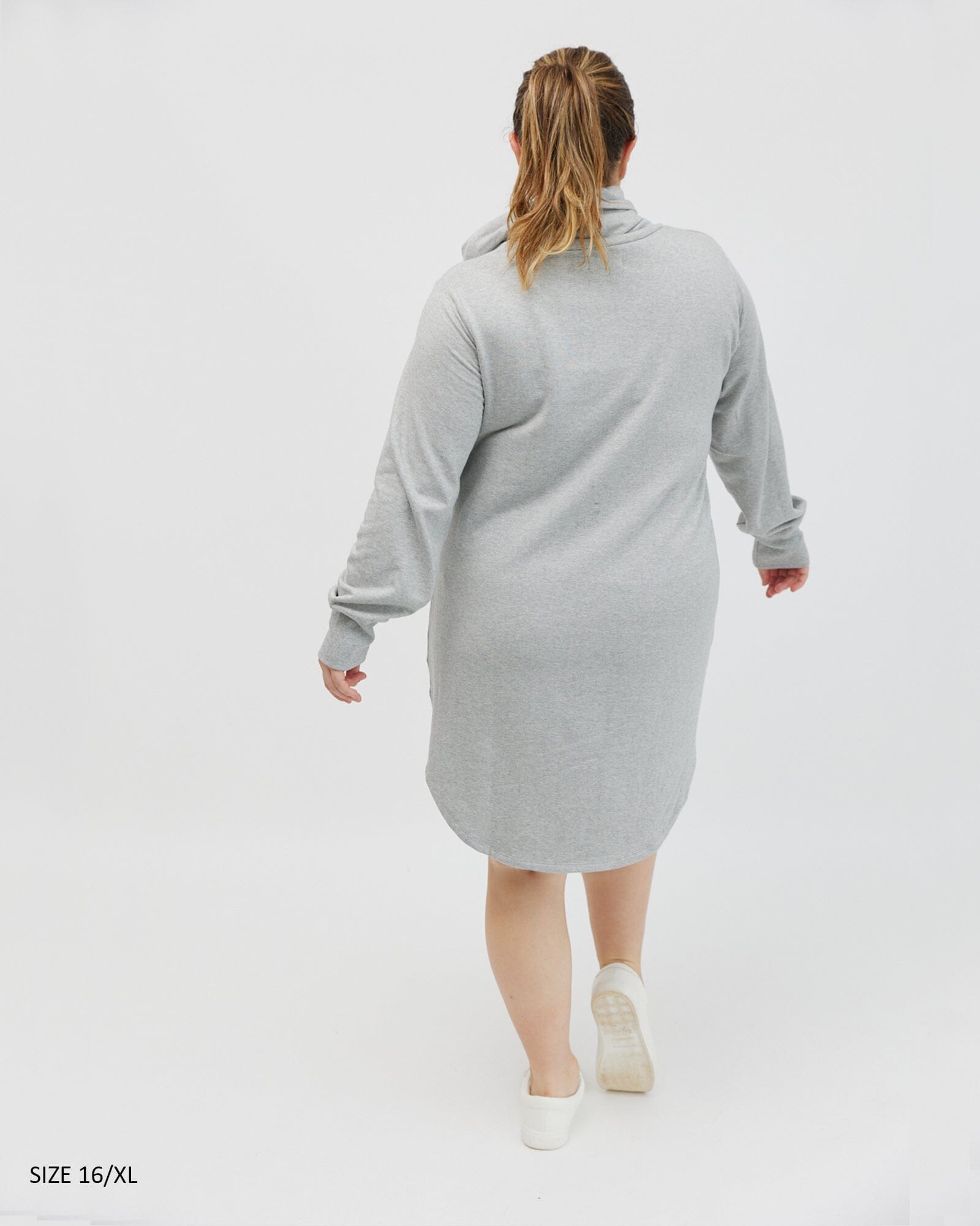 isla cowl neck dress in silver black Isla cowl neck dress - light grey
