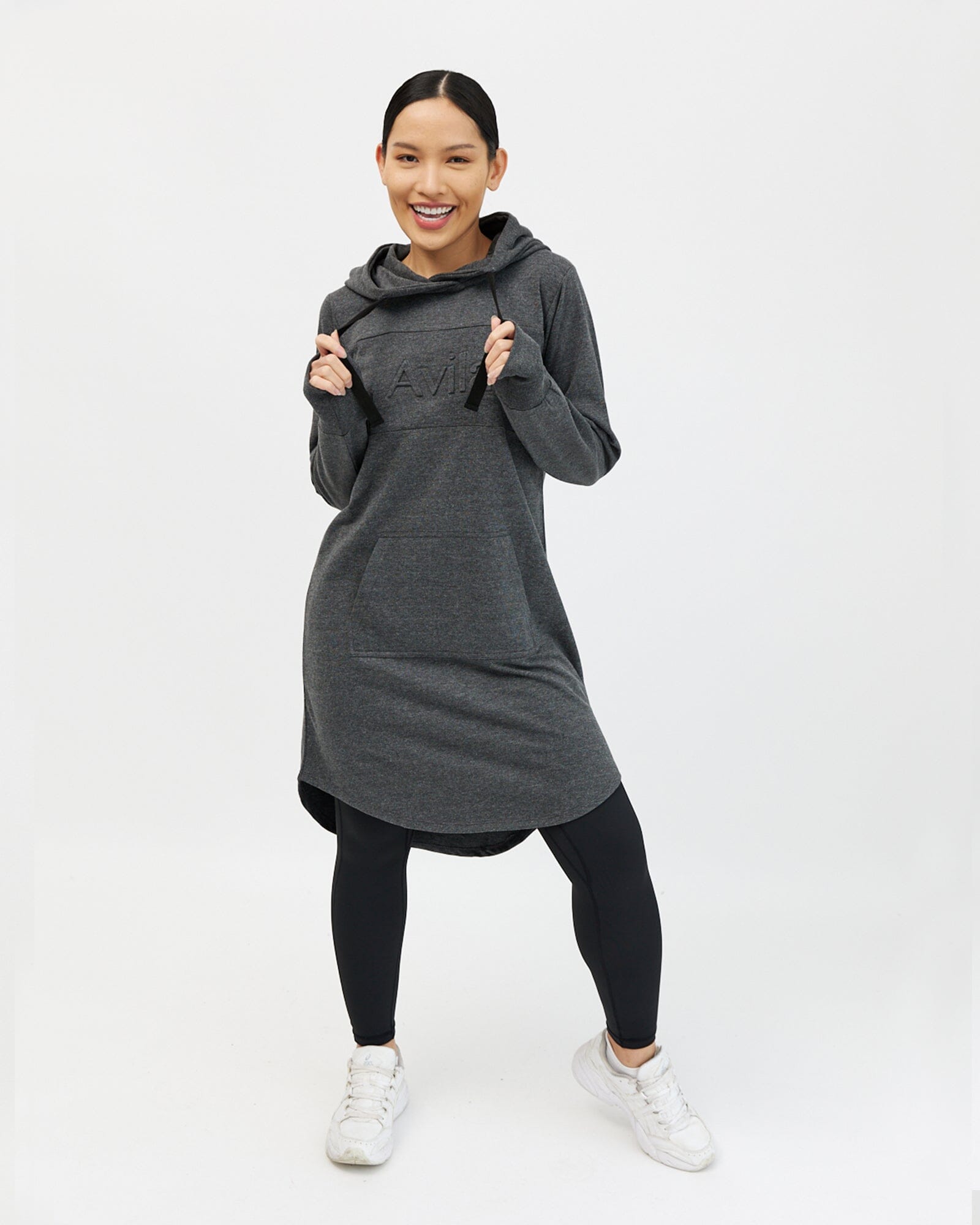 Hoodie Dress - Charcoal Avila the label 