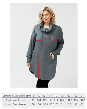 Isla cowl neck dress - charcoal grey Dress Avila the label 