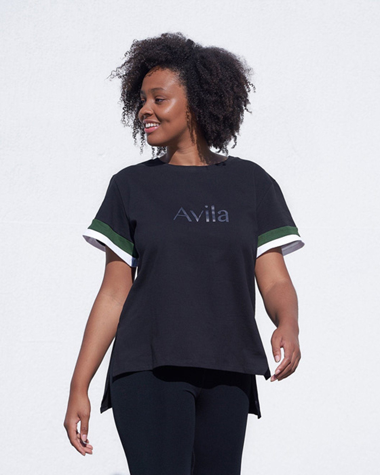 Sports Luxe Logo Tee - Black Avila the label 