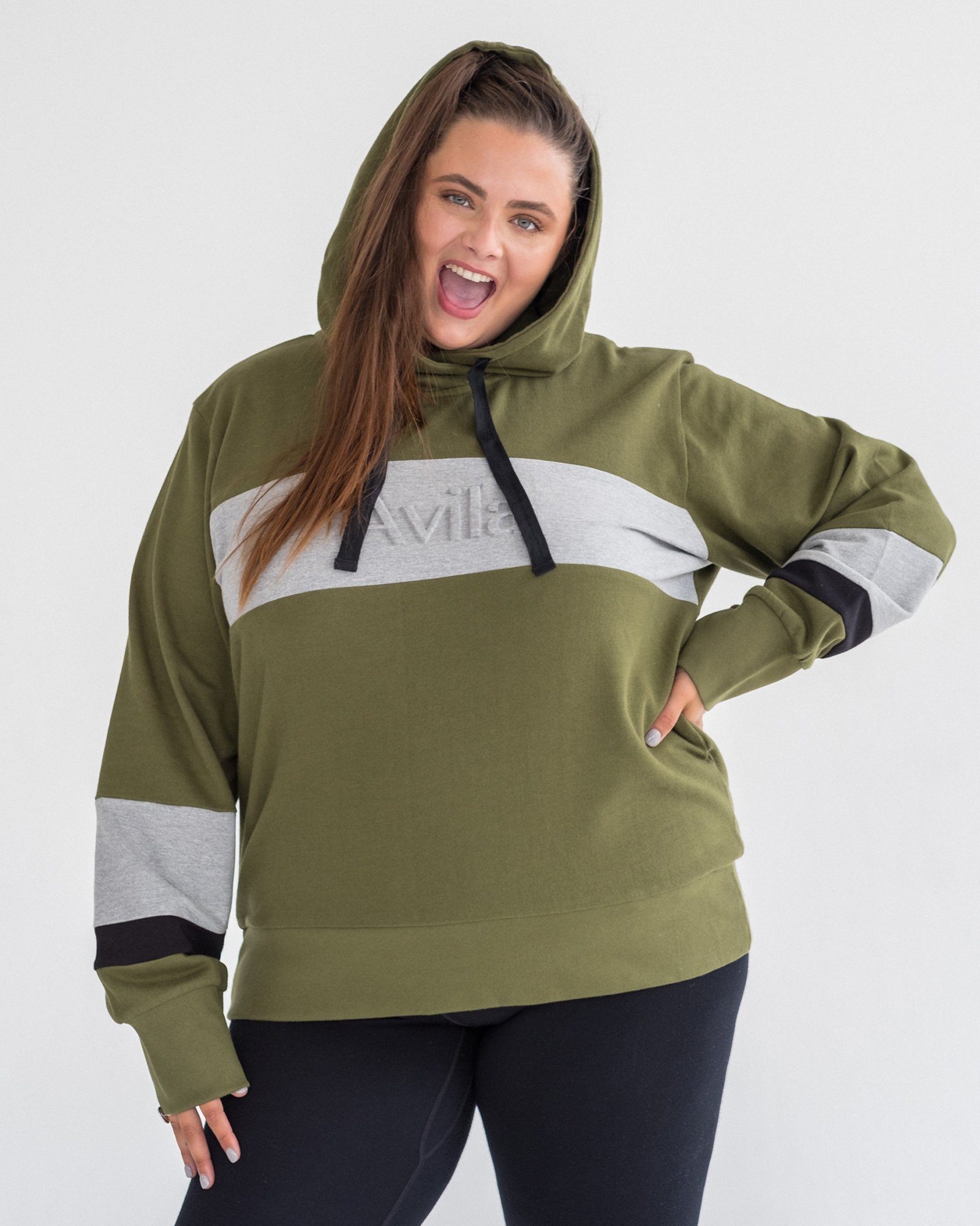 Emboss Logo Hoodie - Olive Avila the label 