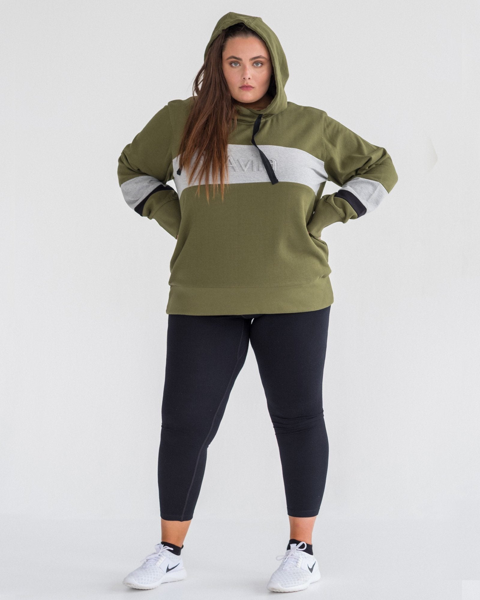 Emboss Logo Hoodie - Olive Avila the label 